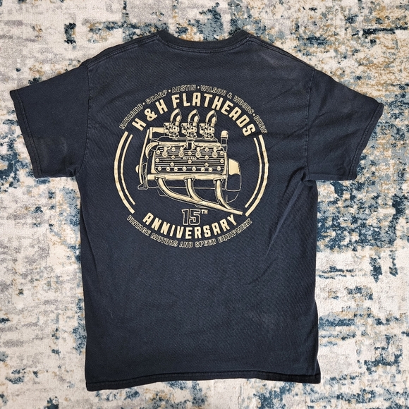 Vintage Other - H&H Flatheads T Shirt Men’s M Black Short Sleeve Graphic Hot Rod Greaser